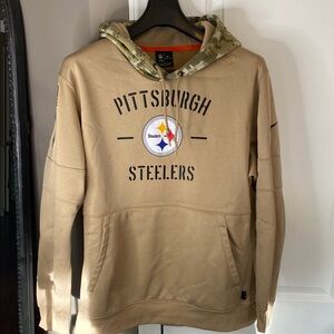 Men’s Pittsburgh Steelers Nike 2019 Salute to Service Sideline Therma Tan Hoodie